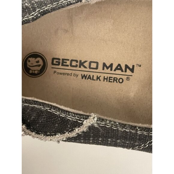 Gecko Man Mens 12 Slip On Canvas Loafers Arch Support Orthopedic Boat Shoes - Picture 10 of 11